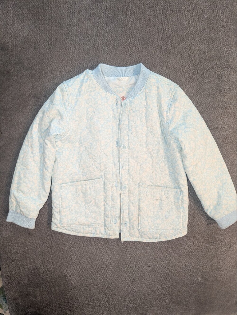 Cat & Jack Light Blue Floral Quilted Kids Jacket